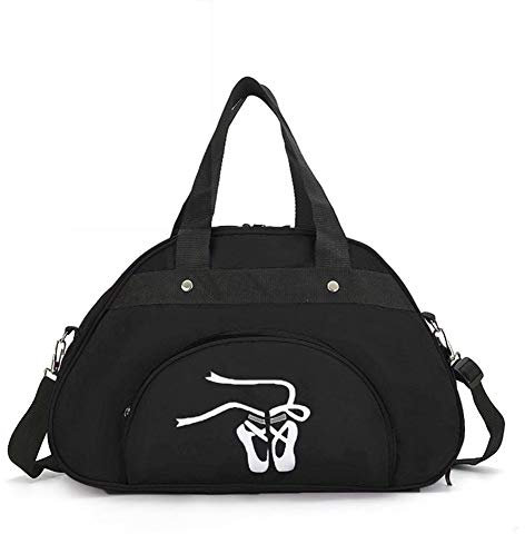 WEISIPU Nylon Dance Duffle Bag – Mädchen Kleidungsstück Schuh Tanzsport Taschen Ballett Hausschuhe, Schwarz, Einheitsgröße, modisch