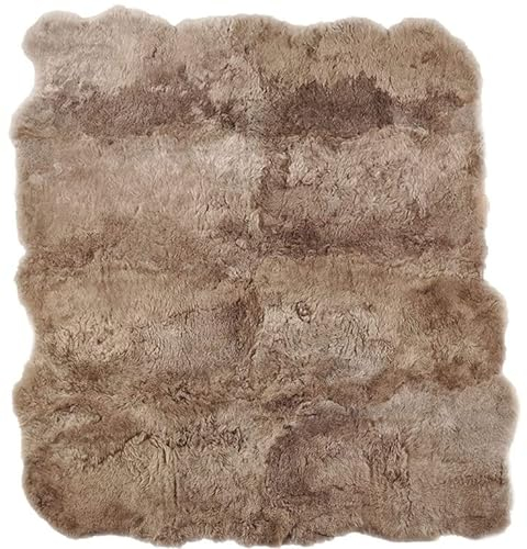 Generisch LAMMFELL Teppich Taupe ca. 220 x 190 cm Fell Teppich Decke BRAUN AUS 8 Island LAMMFELLEN