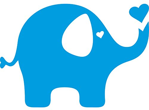 GreenIT 20cm Aufkleber Tattoo Elefant Dumbo Deko Folie Wandtattoo für Auto Wand Tür Fenster (hellblau)