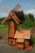 XXL Deluxe Windmühle mit integrierter Wassermühle impräg. kugelg. aus Holz Deko