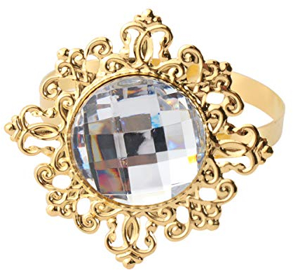 BESPORTBLE 12 Stück Strass Serviettenringe Weihnachten Runde Serviette Schnallenhalter für Weihnachten Hochzeitsfeier Bankett Empfang Catering (Golden)