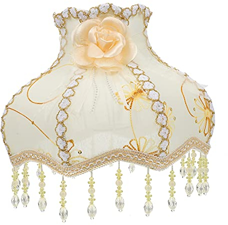SOLUSTRE Stehlampe Lampenschirm Trommel Kronleuchter Europäische Retro Lampenschirm Retro Stoff Lampenschirm Handgemachte Viktorianischen für Tisch Licht Tischlampenschirm Lampe Stoffschirm