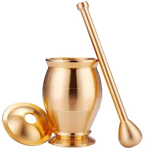 WMDSYGD Spice Grinder Pure Copper Pestle and Mortar Set Spice Pepper Salt Herb Crusher Grinder Grinding Ginger Crusher Enamel Kitchen Chili Tableware Gifts (Color : XL)