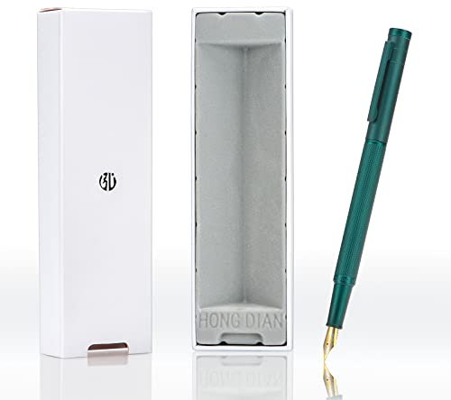 Wikult Personalized Hong-Dian Dark Green Forest Fountain Pen, Medium Nib Classic Design with Gift Box Set, Engraved with Your Name