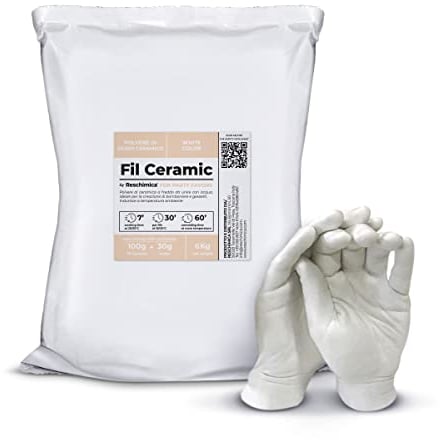 Polvere di Gesso atossica da Colare, Asciuga all’Aria, Gesso Ceramico Inodore, per Uso Hobbistico e Progetti Creativi, Bianco, Fai da Te (6, Chilogrammi)