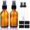 LIYUABU Botellas Spray Vidrio Marrón de 60ml,pequeña botella vacía de perfume de niebla fina,reutilizable,botella spray de viaje para cosméticos con boquilla de pulverización adicional (2 unidades)