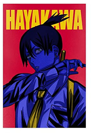 FISH DRAGATE Anime Aki Hayakawa Chainsaw Man 4 Leinwand-Poster, Schlafzimmer, Dekoration, Sport, Landschaft, Büro, Zimmer, Dekoration, Geschenk, ohne Rahmen, 20 x 30 cm