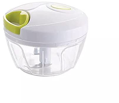 Tritatutto manuale per alimenti con corda con 3 lame in acciaio inox per tagliare e sbattere tritatutto, cipolla, aglio, frutta, carne, noci