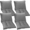 NYVI Loungekissen SmartLounge Set 4X Sitzkissen 60x60 cm und 4X Rückenkissen 60x40 cm Hellgrau - Wasserabweisende Auflagen für Indoor und Outdoor - Stuhlkissen für Rattanmöbel und Gartenmöbel