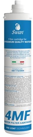 Swan Filtro acqua a baionetta 4MF Carbone Attivo Filtrazione a 0.5 Micron Compatibile con Everpure 4C, compatibile con BWT Bewapure HQ M