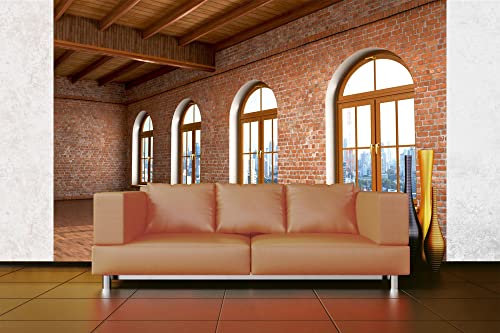 Vlies Fototapete LOFT-STUDIO-INTERIEUR 375 x 250 cm (inkl. Kleister) - Vlies Tapete, Wandtapete, Wandbilder - Tapete für Wohnzimmer Schlafzimmer, Büro, Küche - Montagefertig