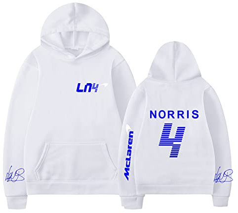 TYI Frühling Unisex Lando-Norris Hoodie Sweatshirt Harajuku Cartoon Hip Hop Mode Kleidung F1 Racing Fans Männer/Frauen Hoodie (S-3XL) (1,S)