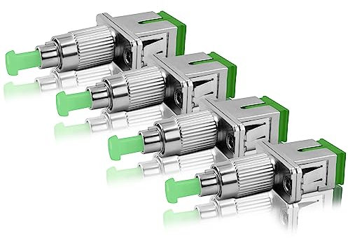 SKYSHL SM FC-SC Adapter für Glasfaser, FC APC (männlich) auf SC APC (weiblich), Adapter 9/125 um, FC/SC, Hybrid-Adapter für OTDR/OLS/OPM/VFL/Glasfaser (FCAM-SCAF4), 4 Stück