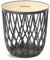 BirnePower Beistelltisch Couchtisch Korbtisch Kaffeetisch mit Holzplatte aus Bambus Tisch Aufbewarungskorb Sofatisch Multifunktionskorb (35L anthrazit)