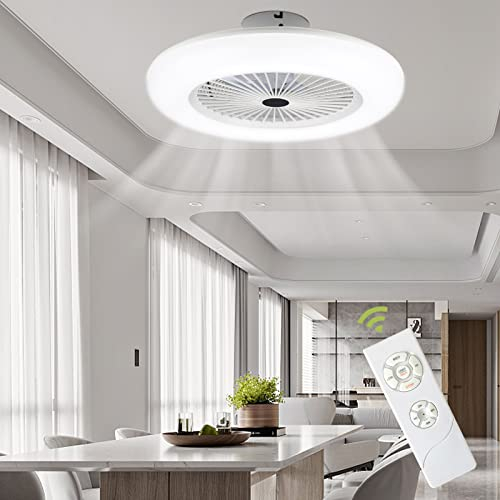 Tubiaz 2x Deckenventilator mit Beleuchtung 80W LED Fan Licht Einstellbare Windgeschwindigkeit und Farbtemperatur Deckenlampe mit Ventilator mit Fernbedienung Ventilatorlicht 3000-6500K