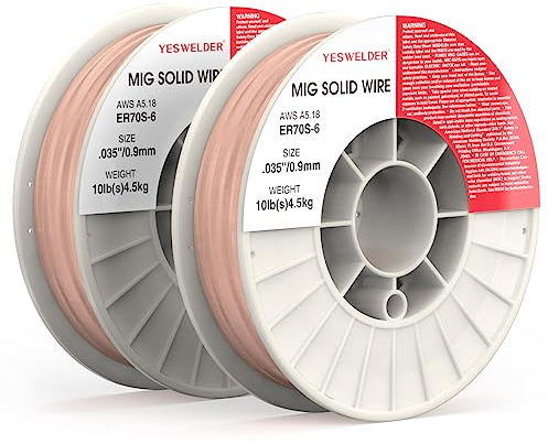 YESWELDER ER70S-6 Kohlenstoffstahl Mig Massivdraht 0,035 Zoll 10 Pfund 2 Packungen Schweißdraht