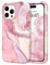 YINLAI for iPhone 14 Pro Max Case Marble Pattern 3 in 1 Full Body Rugged, Soft Silicone Drop Shockproof Protection Girly Women Case for iPhone 14 Pro Max 6.7 Inch, Rose Gold Pink