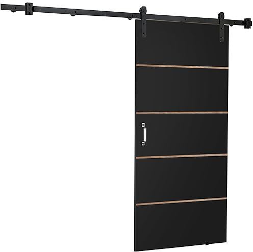KIER FURNITURE Türen LORNI 70 Moderne Schiebetüren - Wandschiebetür - Universal Links und Rechts - Metallschiebesystem - Robust, Haltbar - Stabil, Langlebig - Schwarz B76xH205xT1,6 cm