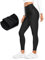CRZ YOGA Damen Sport Thermo Leggings - 64cm Winter Warme Sports Yoga Leggins High Waist Fleece Thermal Sportleggins Schwarz 38