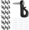 36Pcs Hanger Hooks for Outdoor String Lights, Christmas Light Hooks Clips for Outside, Screw Hooks for Hanging String Lights Christmas Light Wire Patio Light (Black)