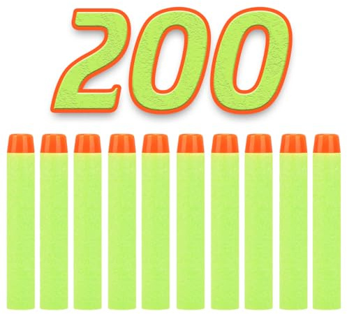 König Design Nerf Pfeile - 200 Stück Nerf Darts Nerf Munition Pfeile Dart Bullets Refill Darts Foam Pfeile für N-Strike Elite Blasters Series Hasbro Fortnite