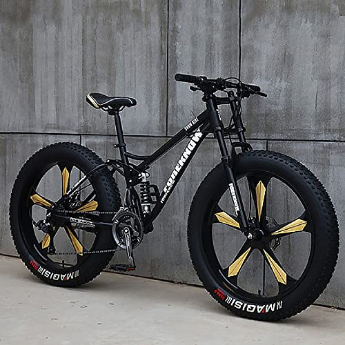 UJKDDDCC Vélos de Montagne 26, vélo de Montagne à Gros pneus pour Adultes, vélo à 7/21/24/27/30 Vitesses, vélo de Montagne Rigide en Acier à Haute teneur en Carbone, vélo de Montagne