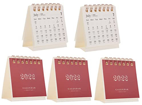 NUOBESTY 15stücke Teiliges Tischkalender Im Modernen Design Praktischer Und Dekorativer Desktop-kalender Für Zuhause Und Büro Aktualisiert Bis Dezember Weinrot
