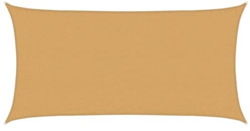 vidaXL Toldo de Vela Rectangular HDPE Arena 160 g/m² 3x6 m, Vela de Sombra de Sol, Vela de Sombra, toldo de Patio, Vela de Sombra Solar