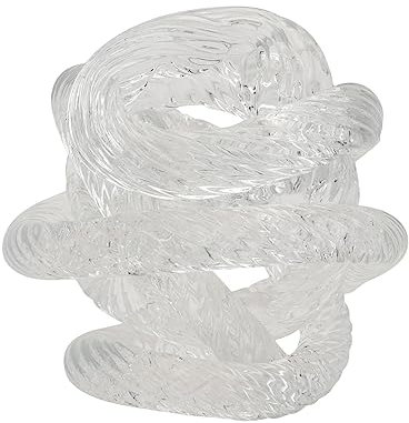 Yardenfun Glas Seilknotendekor Kleine Weiße Glaskunst Skulptur Wohnzimmer Deko Tragbar