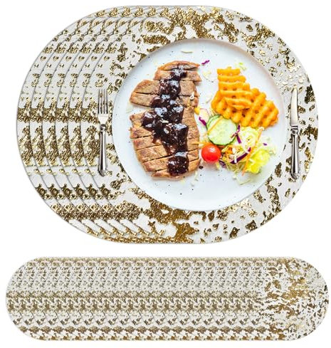 Set di 100 tovagliette usa e getta, 33 cm, in rete metallica pressata, per matrimoni, compleanni, feste, tavolo da pranzo