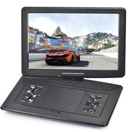 CHANGLKJ 17.9 Portable DVD Player with 15.6 Large HD Screen and 5000 MAh Rechargeable Battery, Support Transcription, AVI, JPEG and Other Formats, Screen Swivel Flexibly, For Fun, Traveling