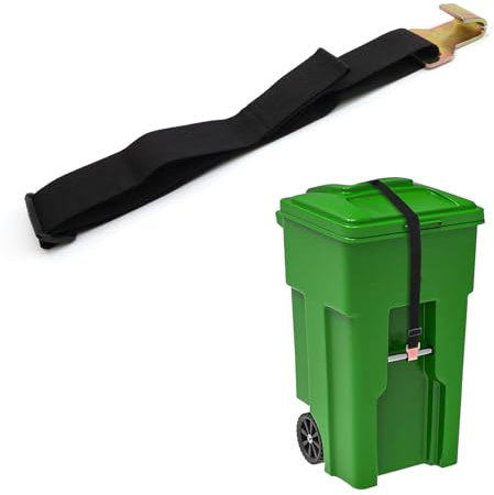 HJIAM Lock for Wheelie Bin, Wheelie Bin Lock with Metal Buckle, Adjustable Wheelie Bin Lock, Wheelie Bin Straps for Wheelie Bins