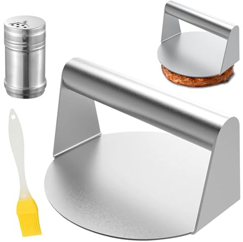 Premium Burger Pattie Presse & Smasher - Exzellente Edelstahl-Burgerpresse für die perfekte Zubereitung von Burgern