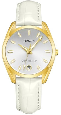 CIVO Damenuhr Lederarmband Armbanduhr Damen: Weiß Analog Business Uhren für Frauen - Wasserdicht Quarz Damen Uhr