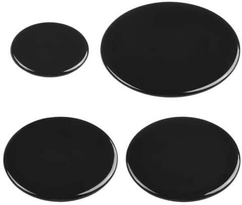 Laroal Juego de 4 Tapas para quemadores de Estufas de Gas universales de 55 mm, 75 mm y 100 mm, Tapas Planas para quemadores de Estufas de Gas empotradas, Accesorios para encimeras