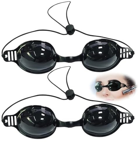 2-Stück Schutzbrille Rotlichtlampe,Glasses Infrarot Schutzbrille,für Uv Sonnenfinsternis Rotlichtbrille,Solarium Brille Gesicht Laser Augen Light Augenschutz,Laserschutzbrille mit Blaulicht Brillen