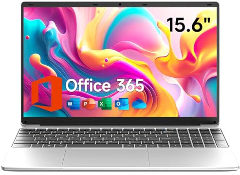 jumper Laptop with Office 365, 15.6 inch HD Display, Windows 11, 5205U Processor, 4GB RAM 128GB EMMC, Dual Stereo Speakers, USB3.0, Portable Laptops for Business, School, and Work