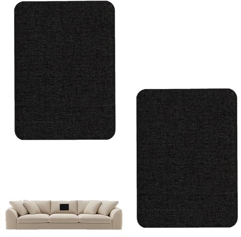 2 PCS Leather Patches for Sofas,Adhesive Patches,Black Fabric Canvas Linen Tape Kit,Suitable for Boat Cover Patio Bags Car Seats Sofas Furniture Cover(Black)