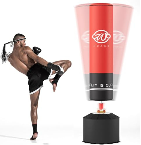 Freistehender Boxsack, 180cm Heavy Duty Standboxsack, Punchingsack mit Saugfuß, Kickboxsack für Boxen, Kickboxen, Muay, Thai, MMA Training