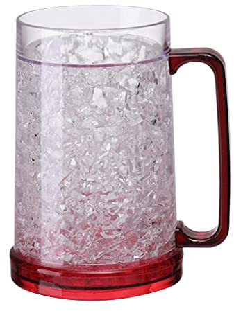 UNTERING Tasse à bière glacée à double paroi pour congélateur, verre à vin, verre à double paroi, gel givré