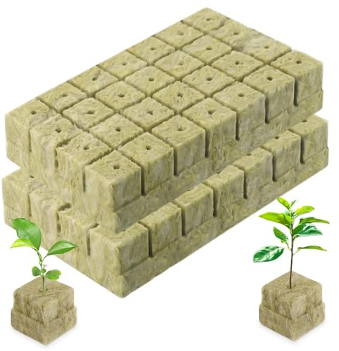 XMDROU Rockwool Cube, 56 STK Steinwolle Anzucht, 4x4x4cm Steinwolle Anzucht Würfel Steinwolles Anzuchts Steinwolles Würfel für Bodenlose Anzuchts Setzlinge Stecklinge Klonpflanzen