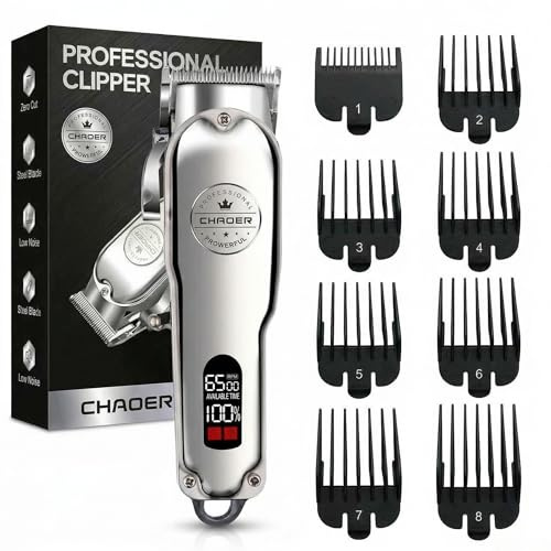 Oryzon ProTrim 2.0 Haarschneider, Trimmer Herren mit LCD-Anzeige und Edelstahlklingen für Präzise Konturen und Übergänge bei Haar und Bart