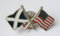 Scotland Scottish and USA United States of America Friendship Flag Pin Badge