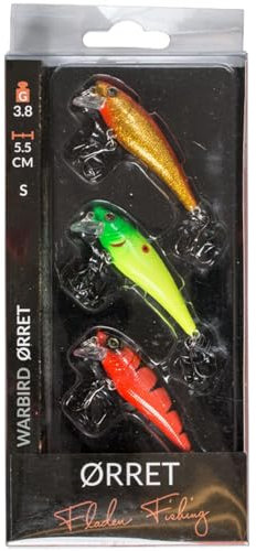 Fladen Angeln – 3 Pack Warbird Lake Jointed Versenkung Wobbler Plug Köder Lure mit Double Brillanten – 5,5 cm – 3,8 g – für Zander und Zander, Vibrant