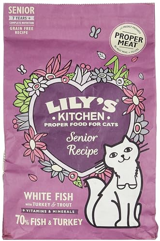 Lily's Kitchen Mit natürlichen Zutaten hergestellt Trockenfutter für Katzen Weißfisch mit Pute & Forelle Getreidefreie Rezeptur 800g