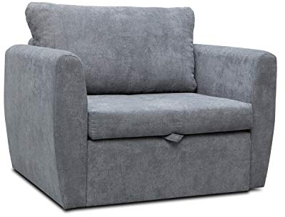 mb-moebel Schlafsessel mit Schlaffunktion Gästebett Klappsofa mit Bettfunktion mit Bettkasten Couch Schlafcouch klein Mini Sofa Sessel Salon Jugendzimmer Kindersofa 110x90x90cm SARA (Dunkelgrau)
