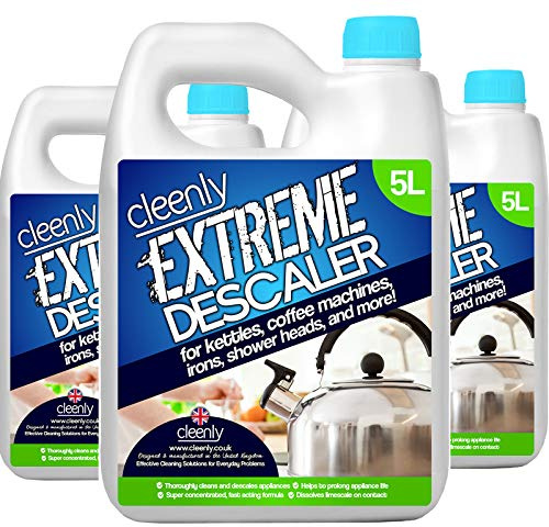 Cleenly Extreme Descaler for Kettles, Coffee Machines, Shower Heads, Irons, and More! (15 litres) - Super Strong Descaler Liquid