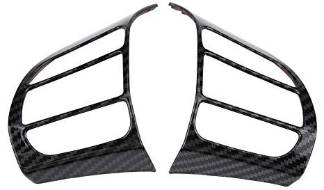 Yctze QL07631 ABS Kunststoff 1 Paar Auto Lenkradabdeckung Rahmenverkleidung Aufkleber für Encino Kauai 2017-2020 SUV(Kohlefaser) für Carbon kona zubehör 2017 lenkrad Dekoration
