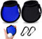 olyee 2 Pack Golf Ball Cleaner Pouch, Golf Ball and Club Clip on Waterproof Washer Pocket Accesorries for Men Ladies and Trolley Cart Bag(Black+Blue)