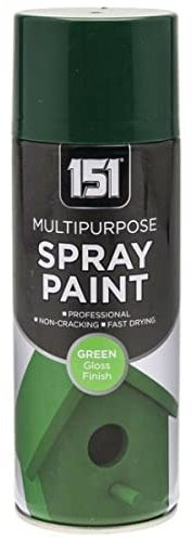 Classic Signature - 151 Multi Purpose Spray Paint 400ml for Metal, Wood, Plastic, Walls - Aerosol Spray with Perfect Finish (2 x Pack, Green Gloss)